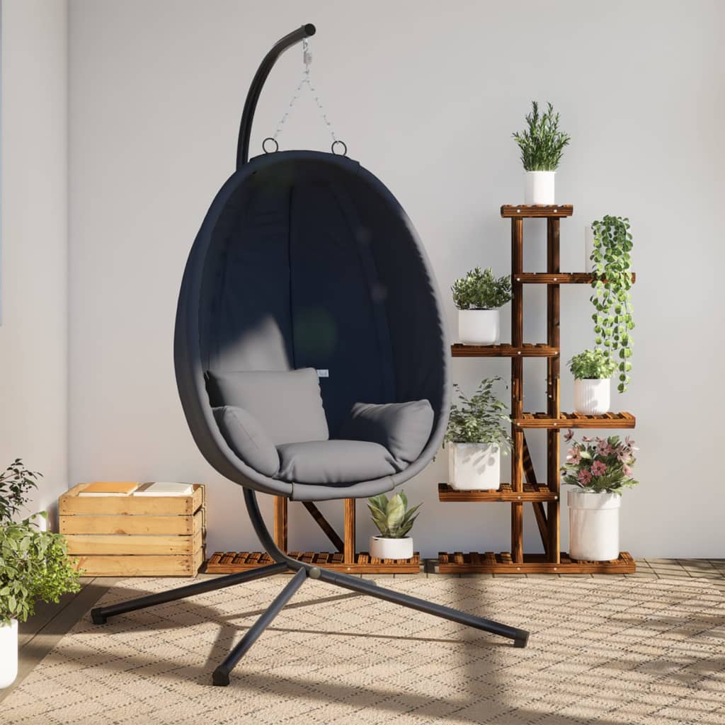 Chaise suspendue Vidaxl avec tissu standard et acier, anthracite