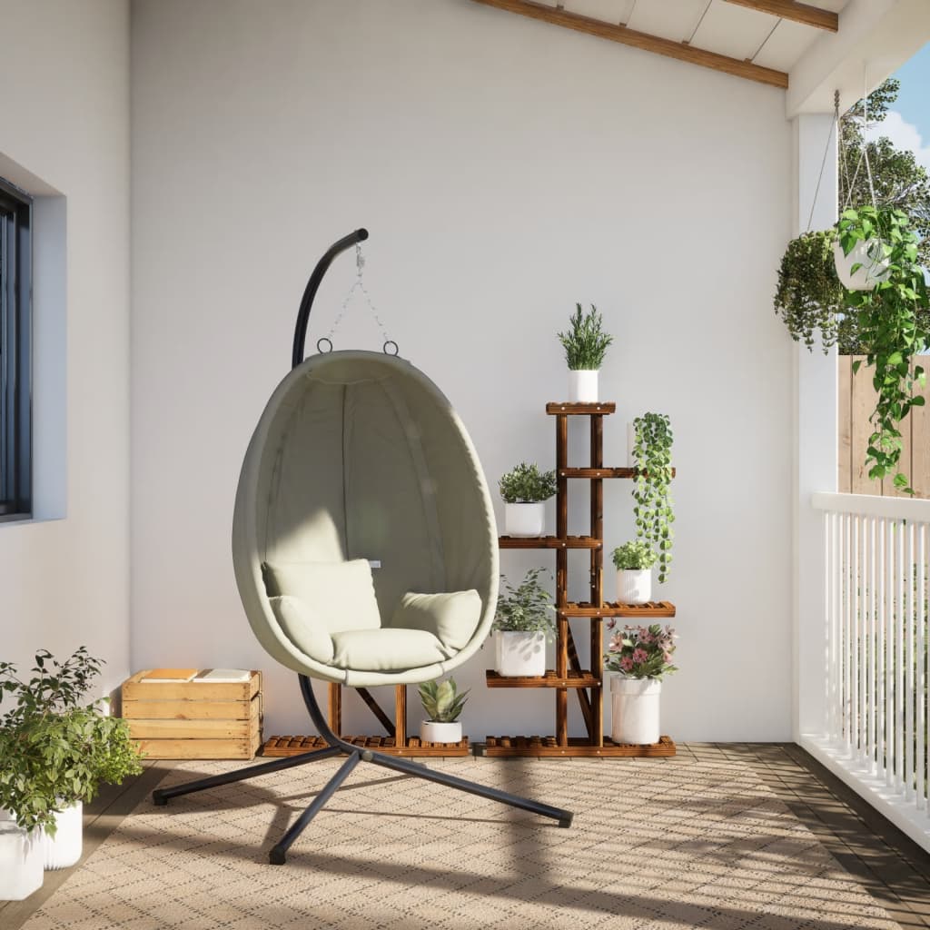 VidaXL Chaise suspendue avec tissu standard et acier beige