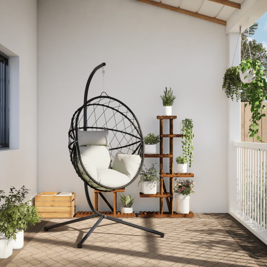 Chaise suspendue VidaXL avec rotin standard et acier beige