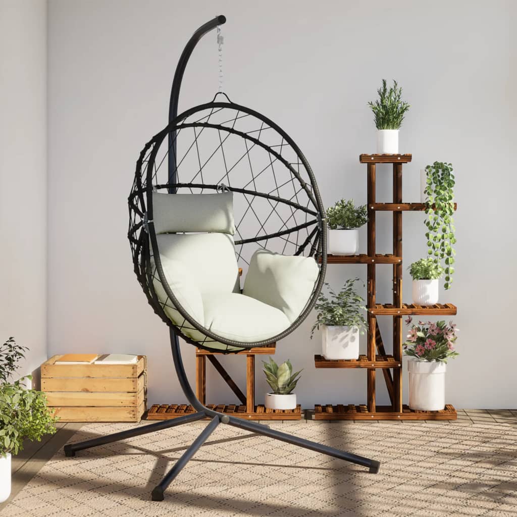 Chaise suspendue VidaXL avec rotin standard et acier beige