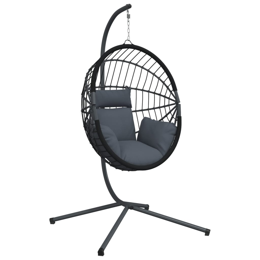 Chaise suspendue Vidaxl en rotin standard et acier couleur anthracite