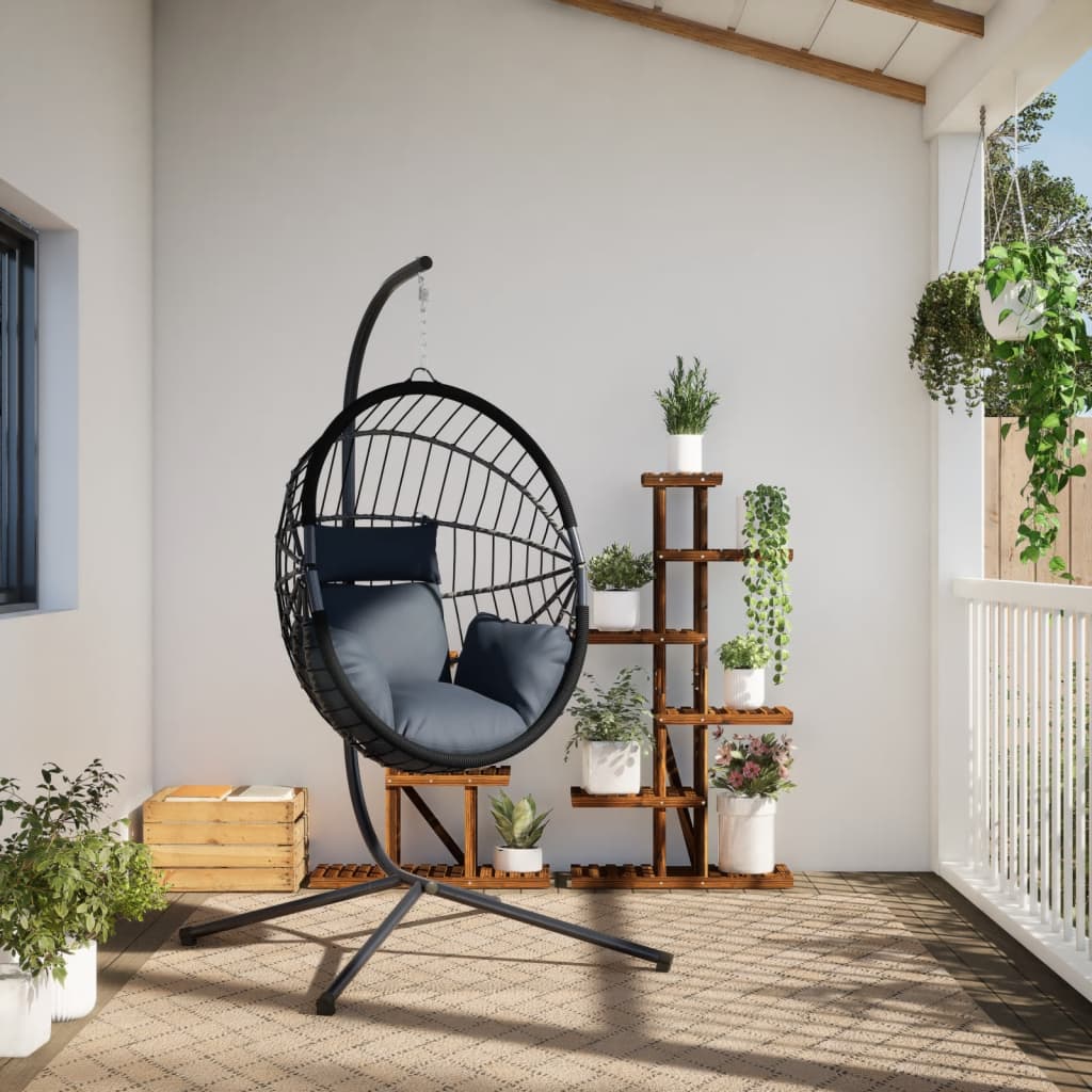 Chaise suspendue Vidaxl en rotin standard et acier couleur anthracite