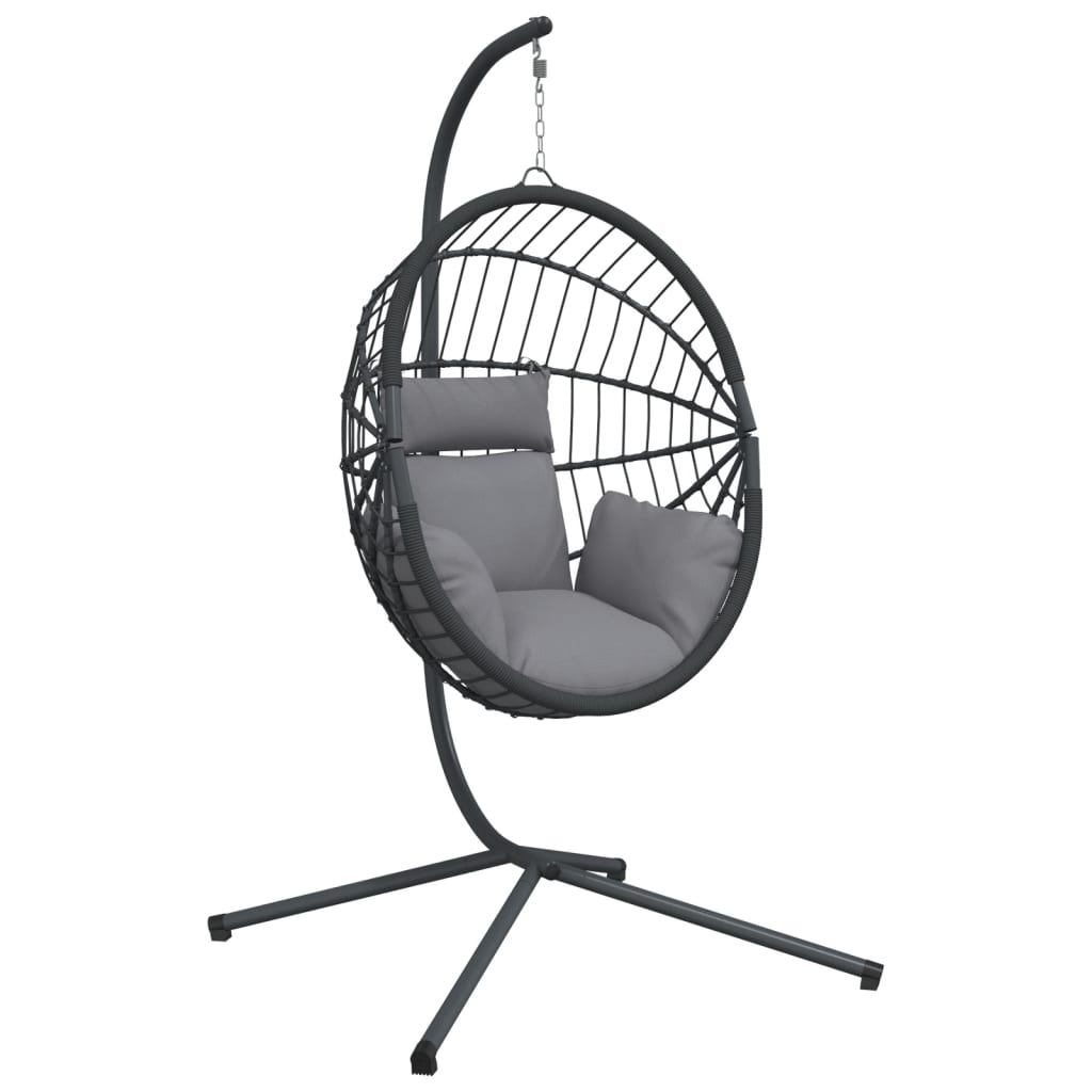 Chaise suspendue VidaXL avec rotin standard et acier gris
