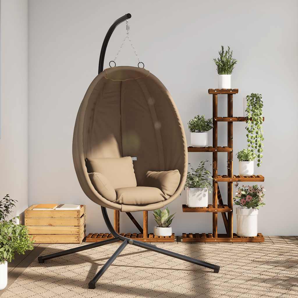 Chaise suspendue Vidaxx avec rotin standard et acier taupe