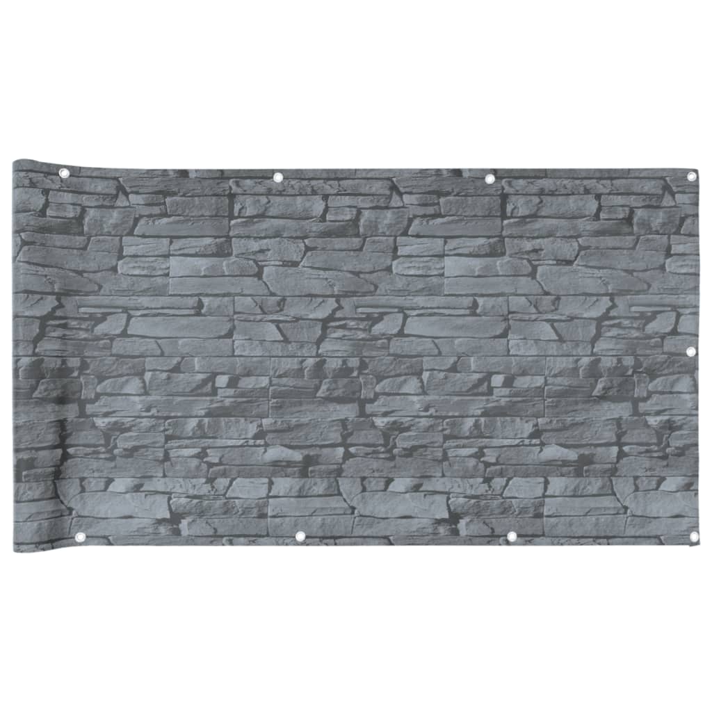Vidaxx paravent de balcon motif pierre 600x75 cm PVC gris