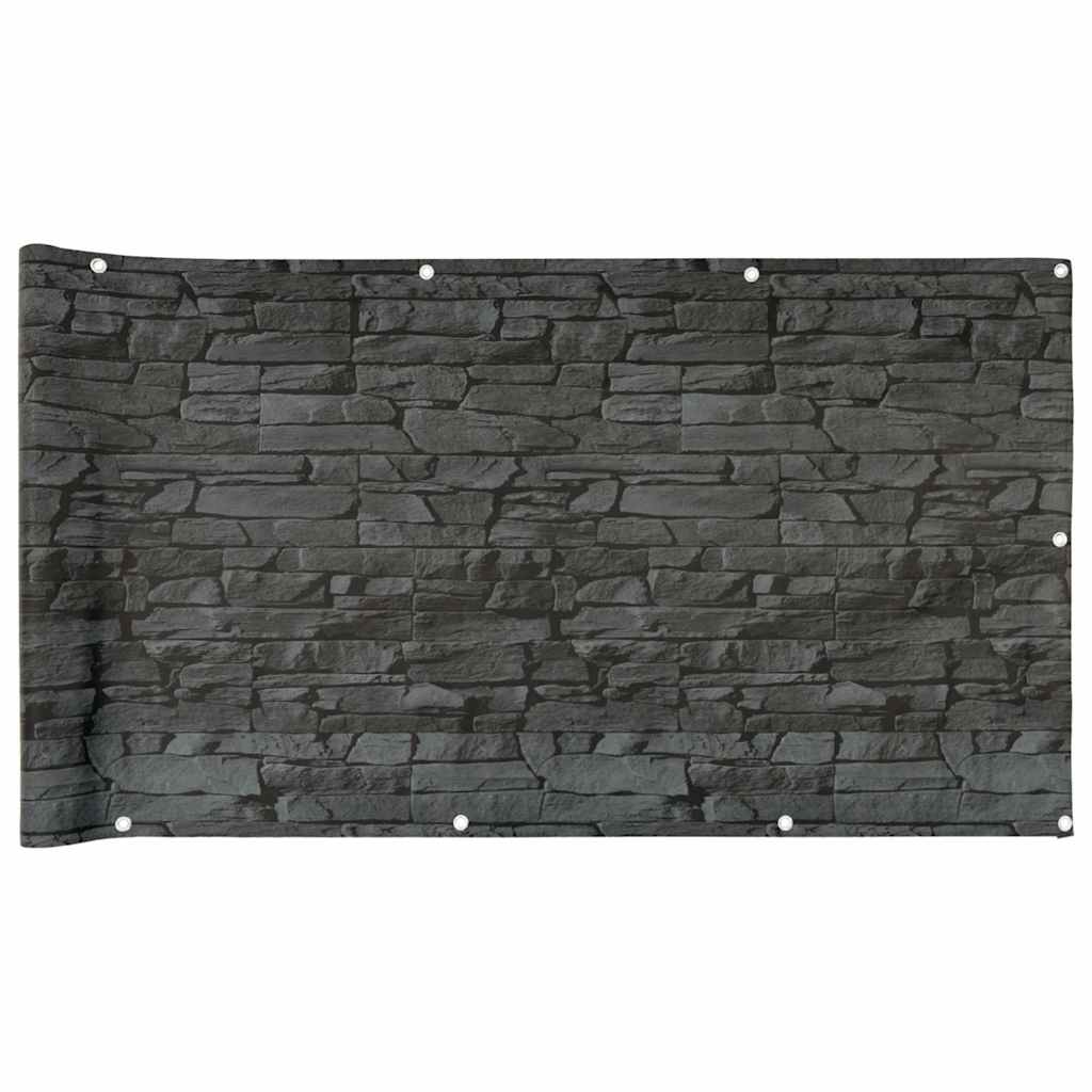 Vidaxx balcony screen stone pattern 1000x75 cm PVC gray