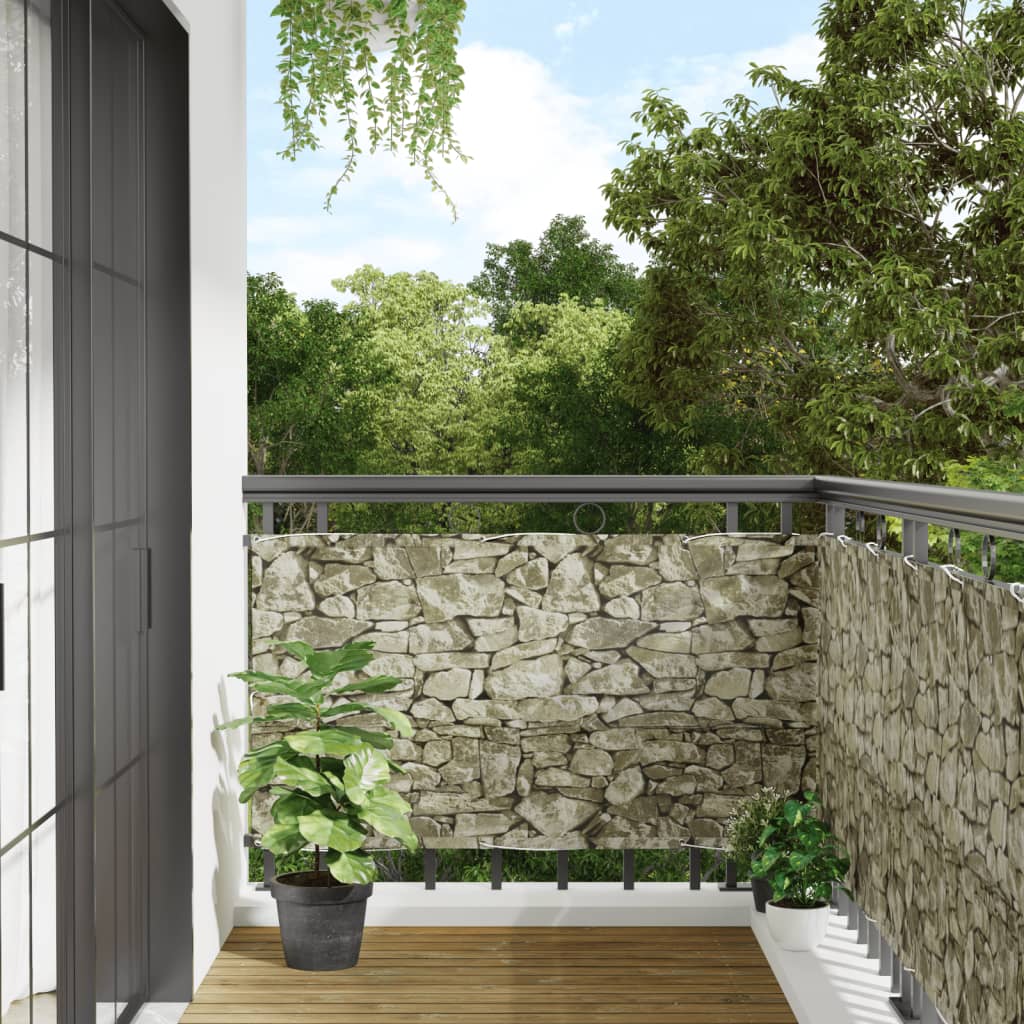 Vidaxx paravent de balcon motif pierre 1000x75 cm PVC