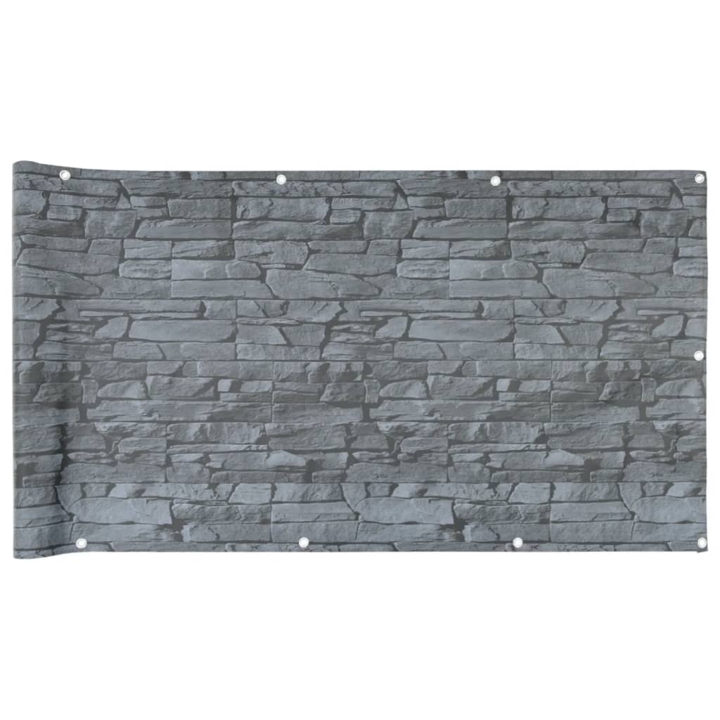 Vidaxx paravent de balcon motif pierre 500x90 cm PVC gris