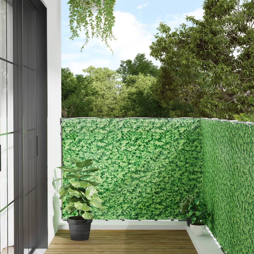 VidaXL paravent de balcon motif végétal 1000x120 cm PVC vert