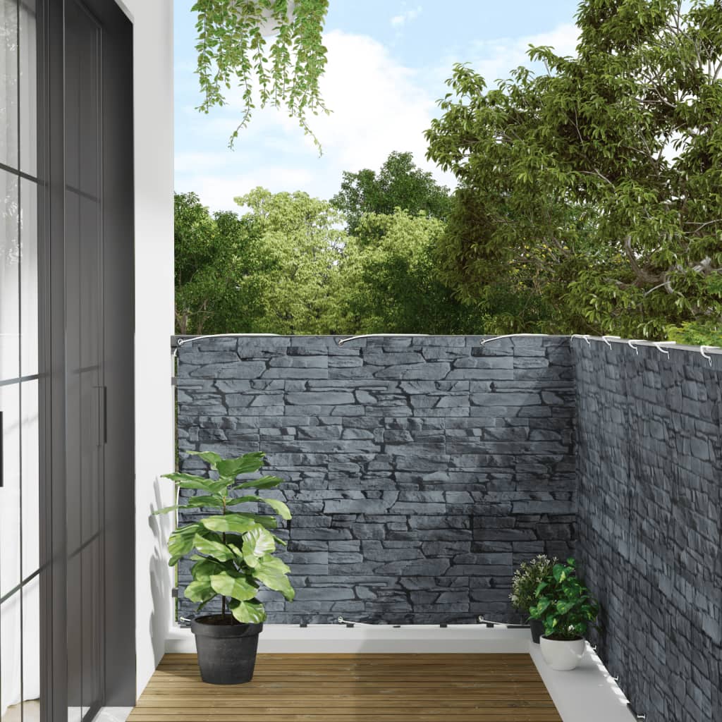 Vidaxx paravent de balcon motif pierre 300x120 cm PVC gris