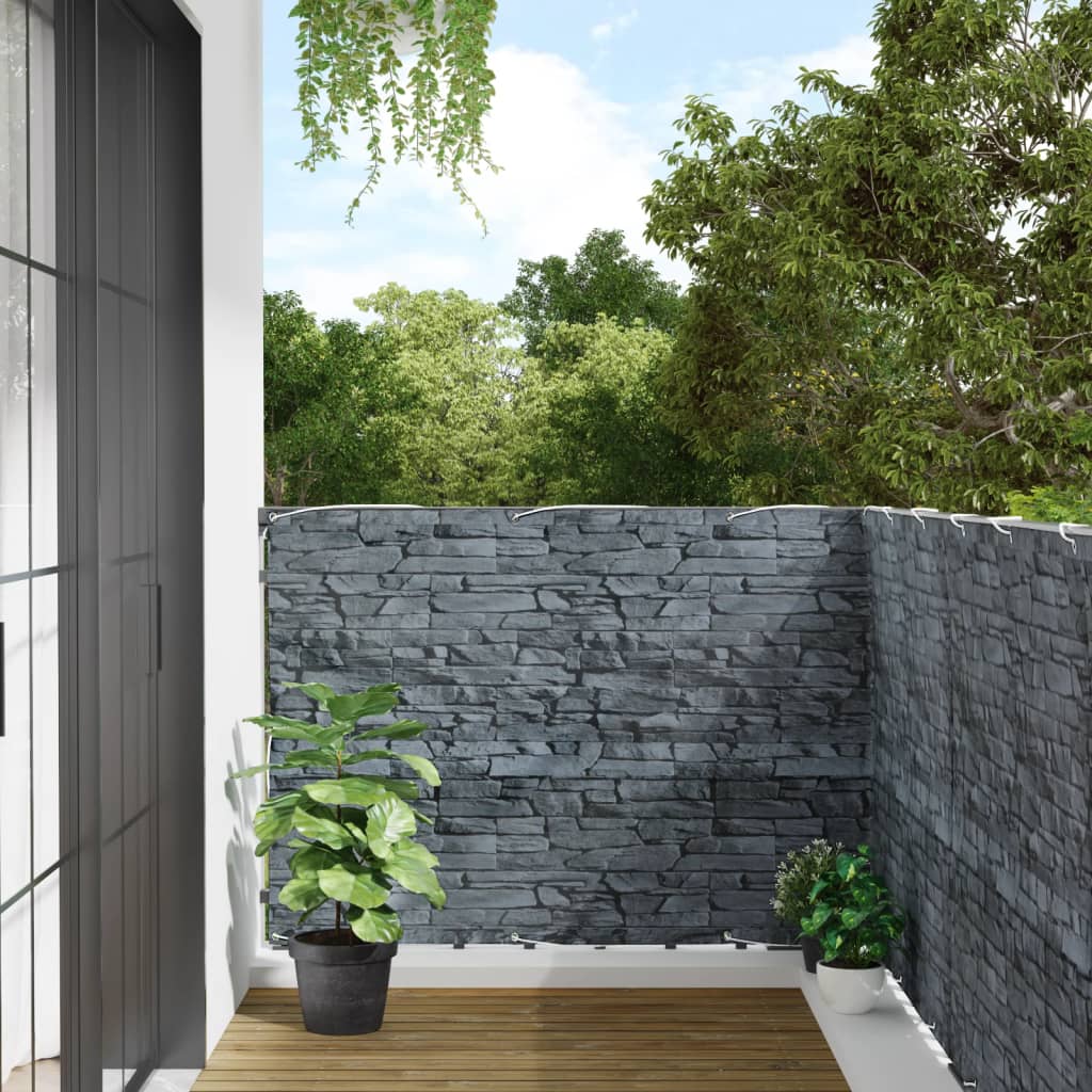 Vidaxx paravent de balcon motif pierre 800x120 cm PVC gris