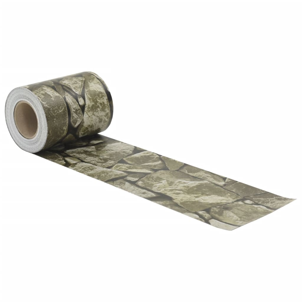 Vidaxxl paravent de jardin motif pierre 35x0,19 m PVC gris