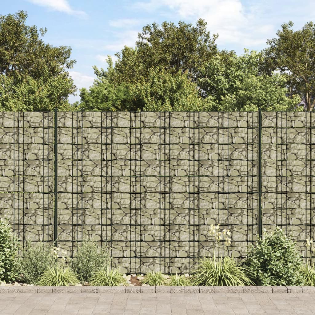 Vidaxxl paravent de jardin motif pierre 35x0,19 m PVC gris