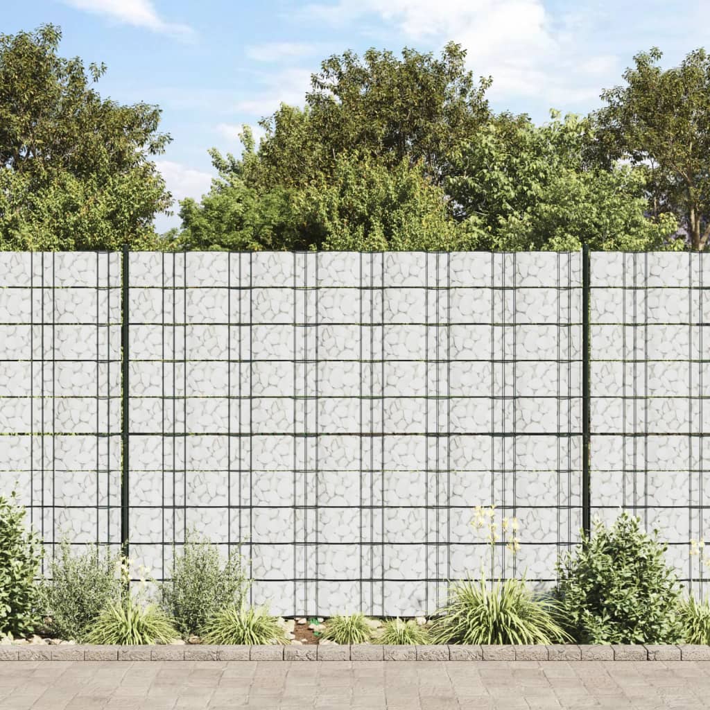 Vidaxxl paravent de jardin motif gravier en marbre 35x0,19 m PVC gris
