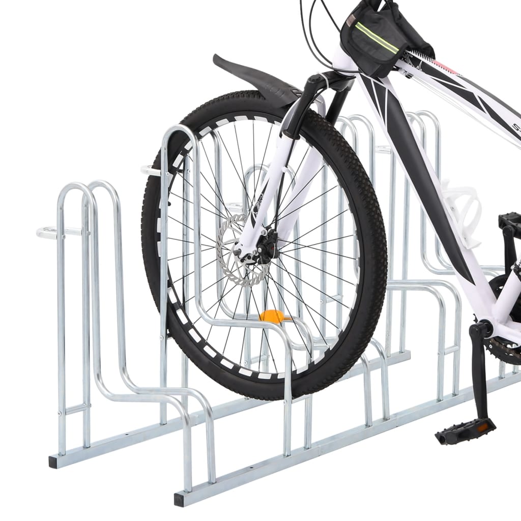 VidaXL Support à vélo pour 5 vélos, autoportant en acier galvanisé