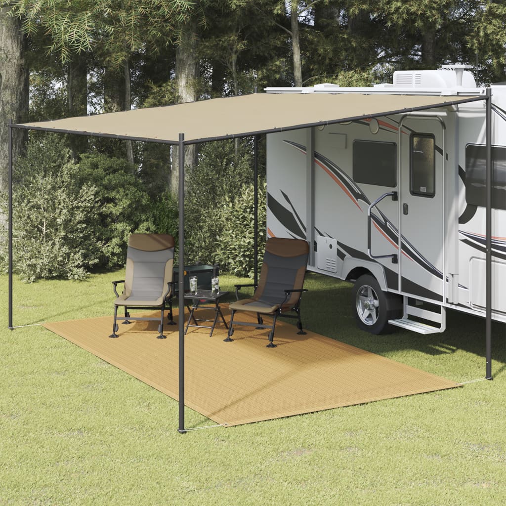 VidaXL Tapis de tente 250x450 cm HDPE couleur sable