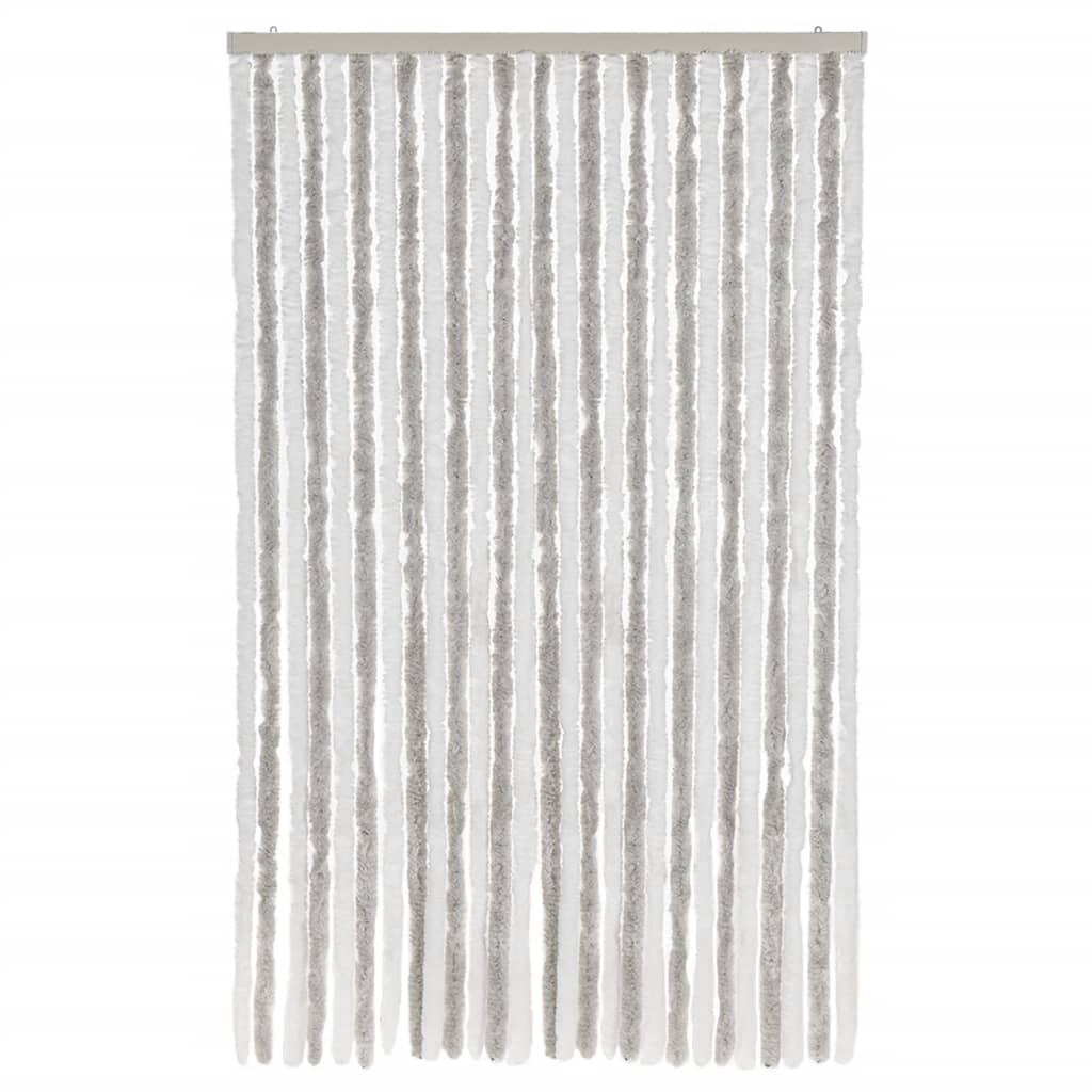 Vidaxx rideau anti-mouches 118x220 cm chenille gris clair et blanc
