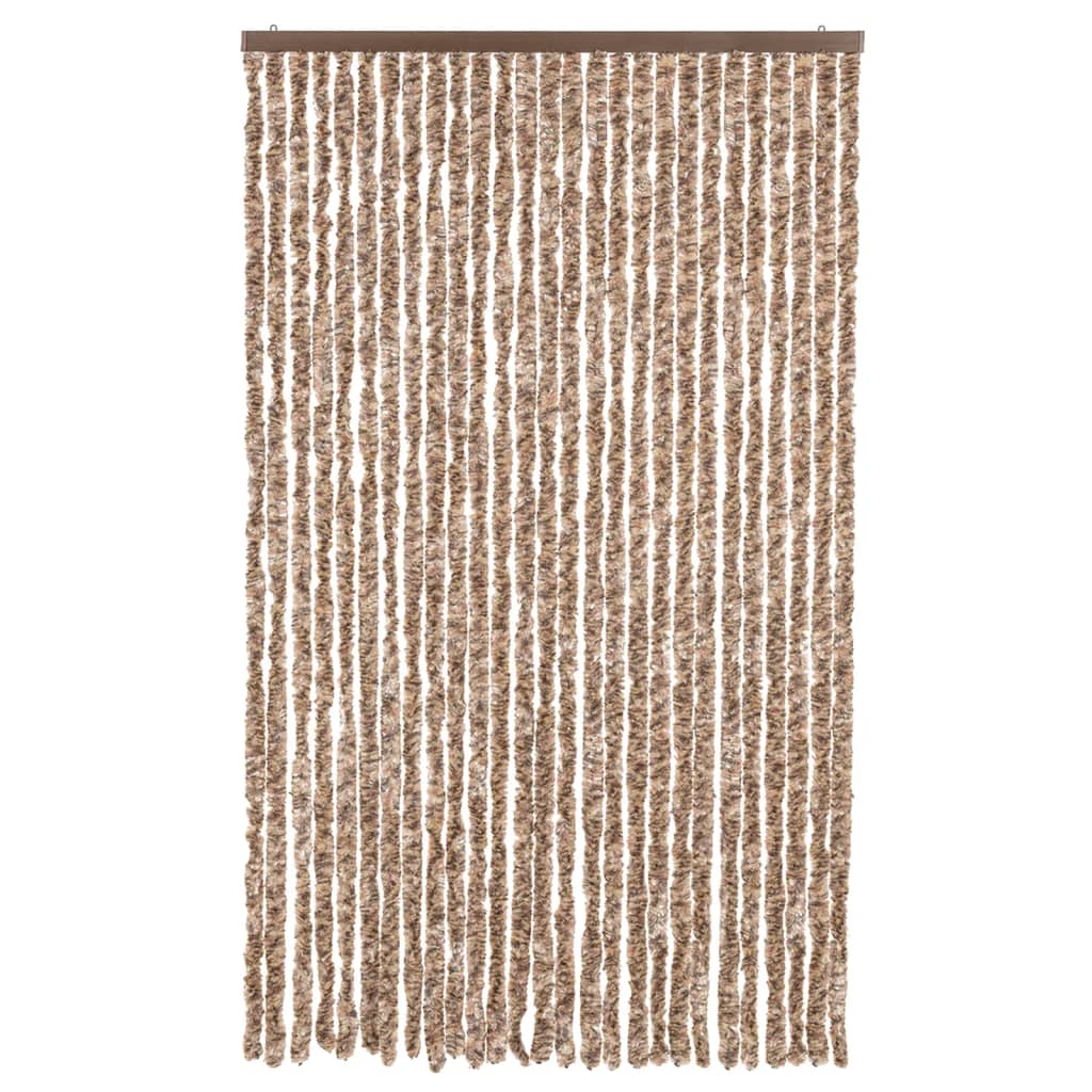 Vidaxx rideau anti-mouches 118x220 cm chenille beige et marron foncé