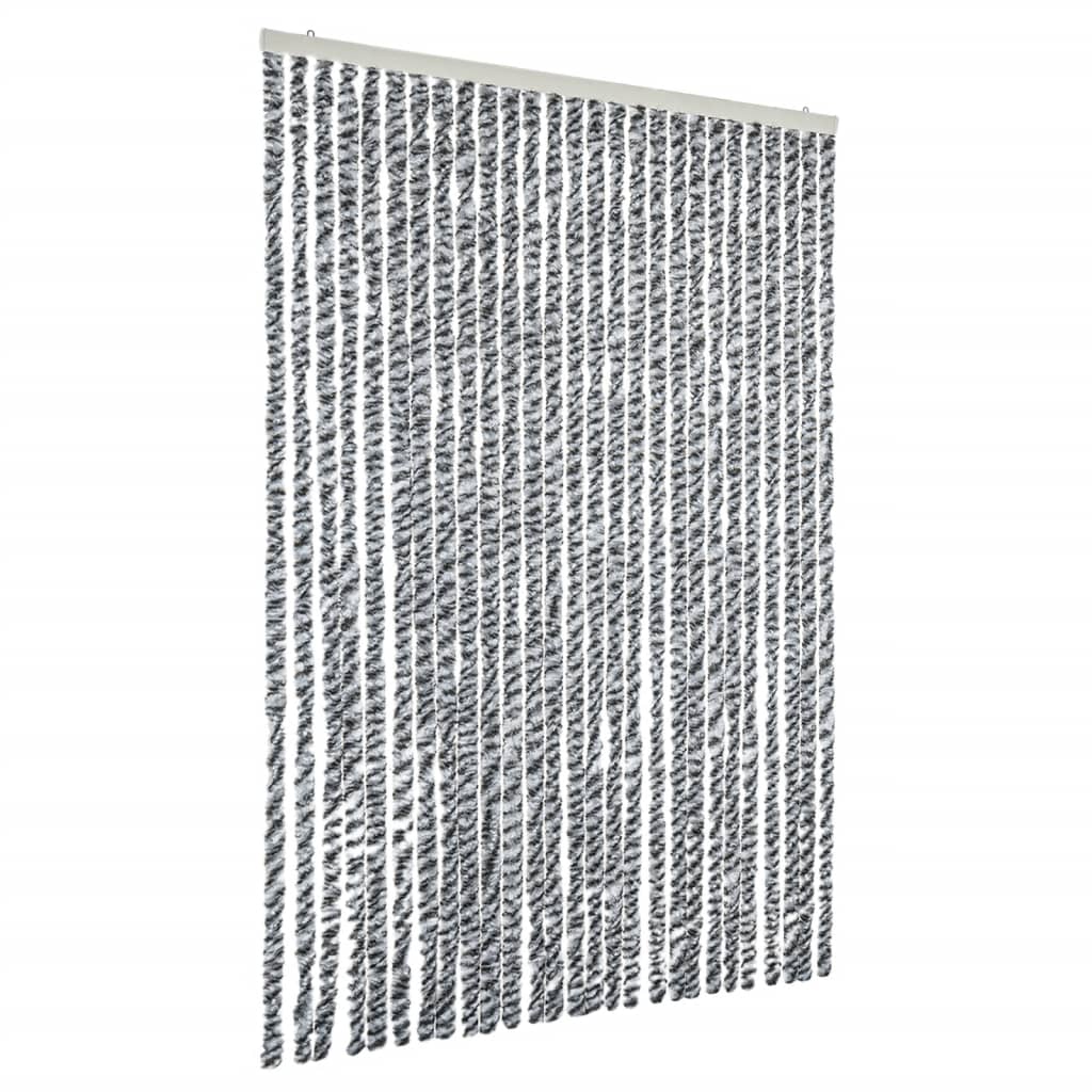 Vidaxx rideau anti-mouches 118x220 cm chenille gris et noir et blanc