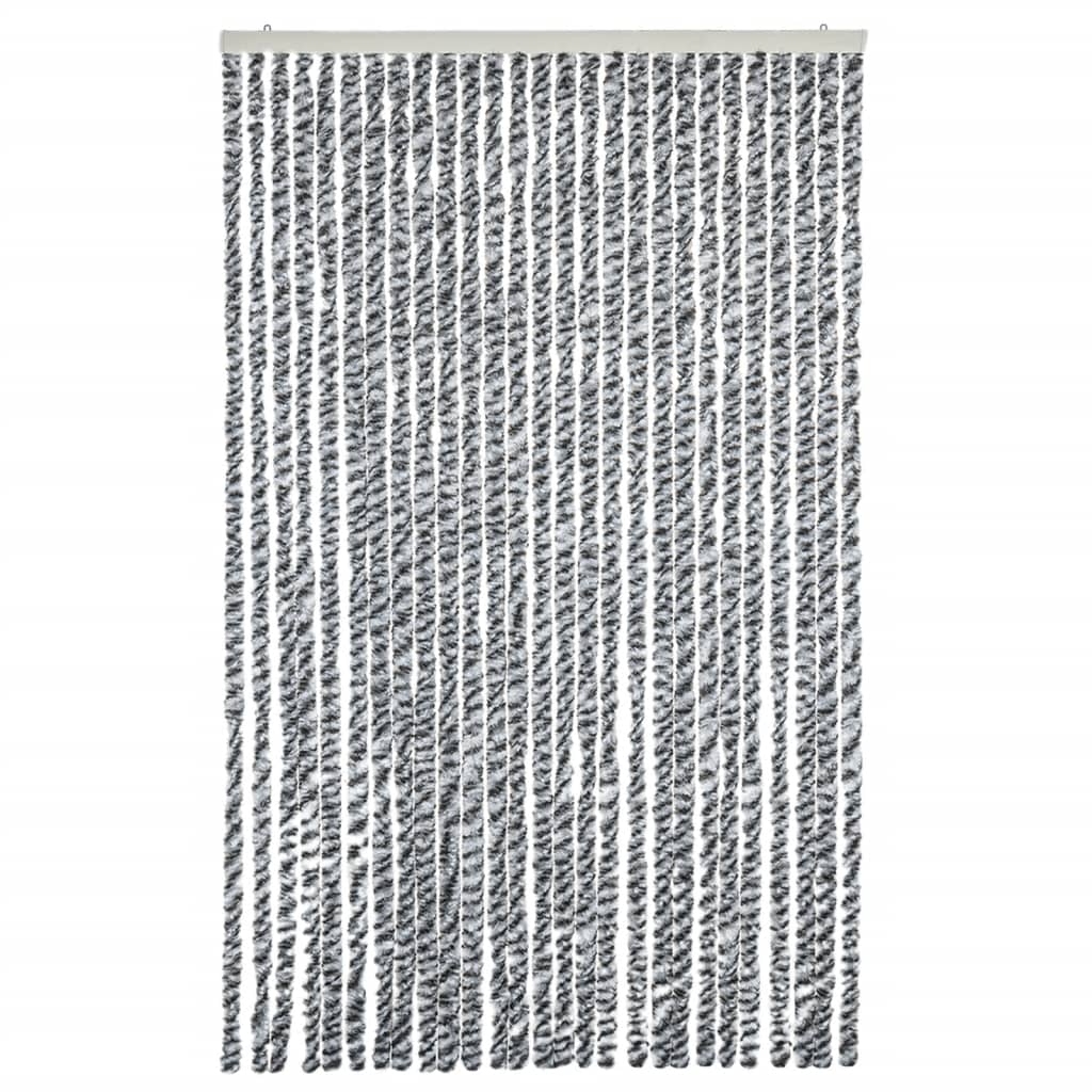 Vidaxx rideau anti-mouches 118x220 cm chenille gris et noir et blanc