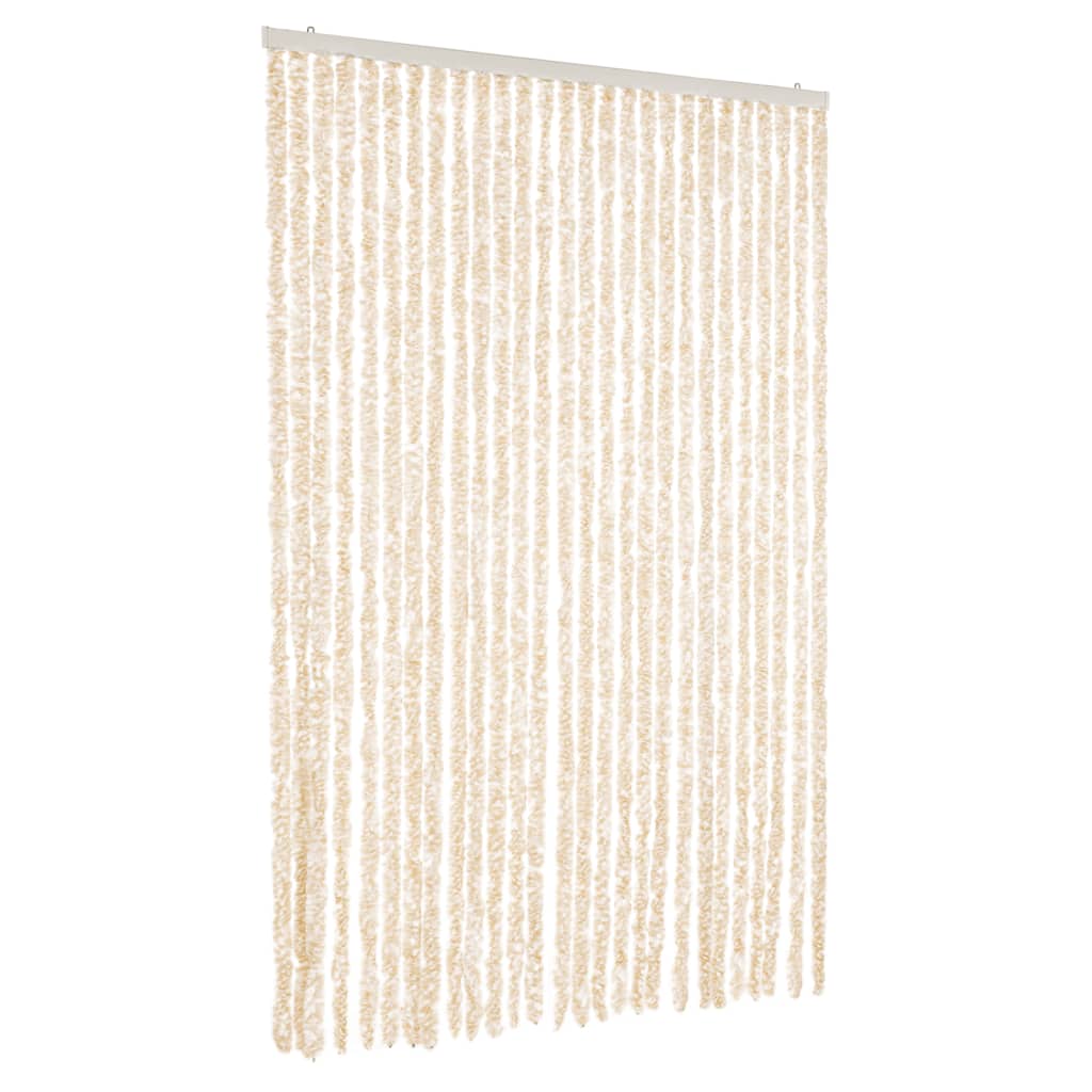 Vidaxx rideau anti-mouches 118x220 cm chenille beige et blanc