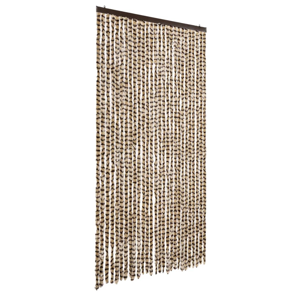 Vidaxx rideau anti-mouches 118x220 cm chenille beige et marron