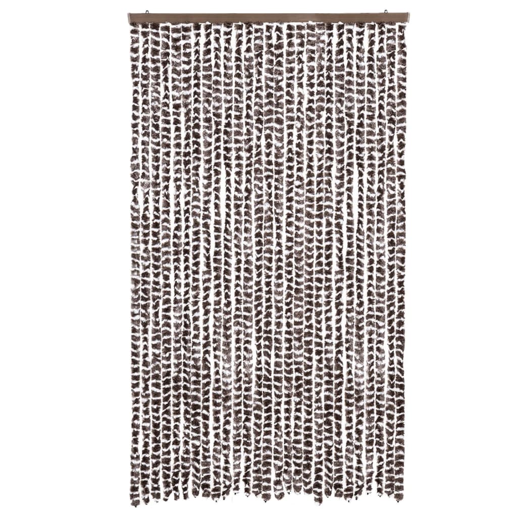 Vidaxx rideau anti-mouches 118x220 cm chenille marron et blanc