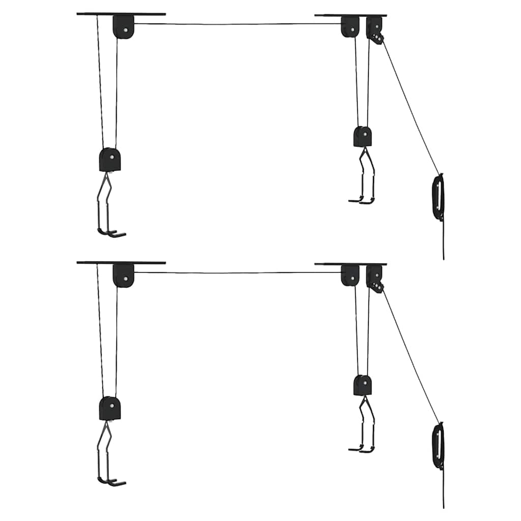 Vidaxxl palans à vélo avec montage au plafond 2 pcs 20 kg