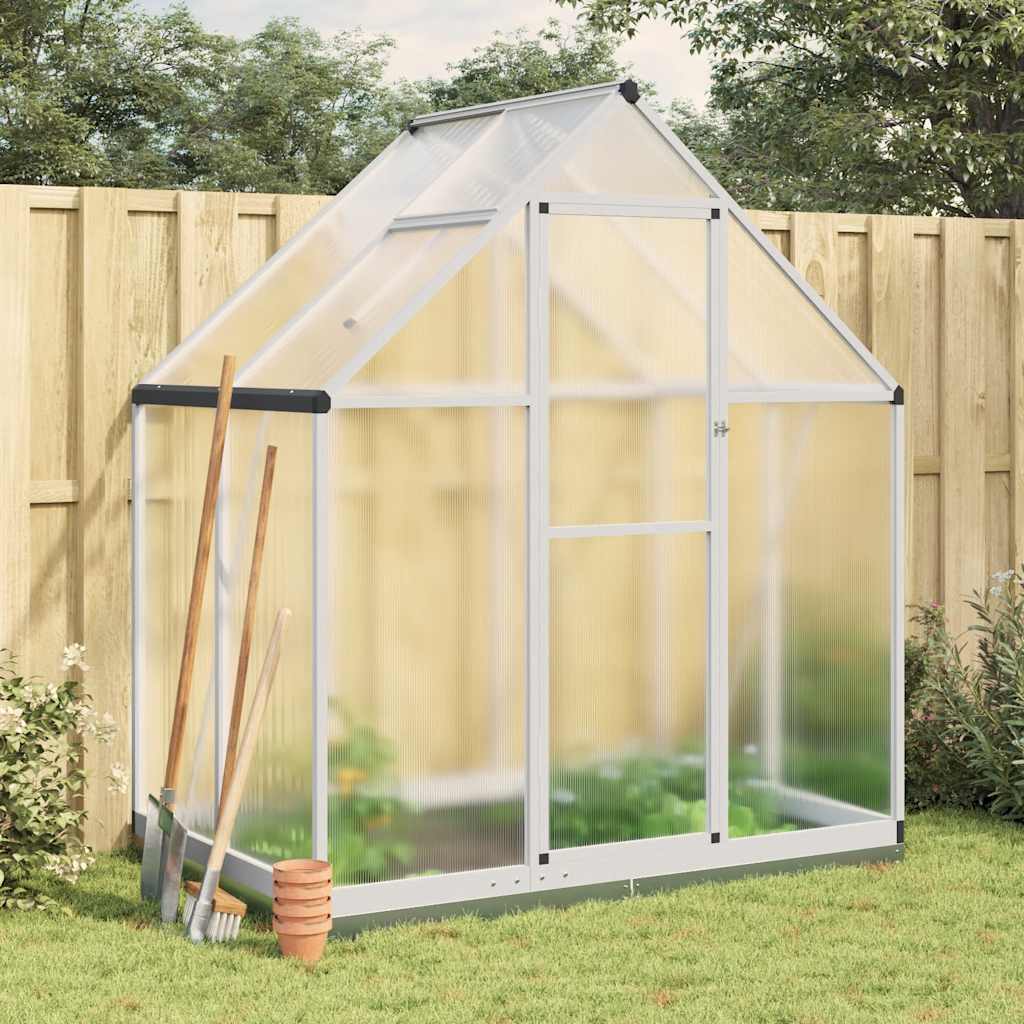 Vidaxxl serre de jardin avec cadre de base 169x114x202 cm aluminium argenté