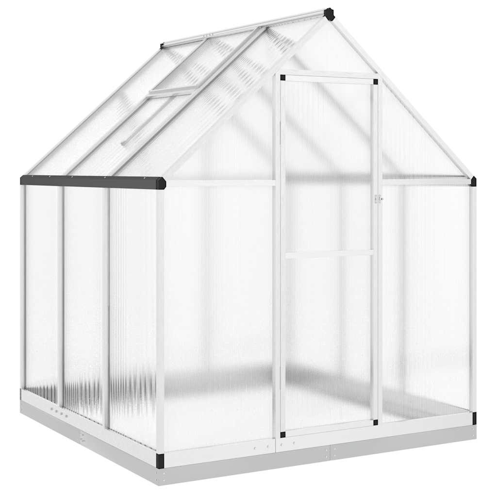 VidaXL Serre de jardin avec cadre de base 169x169x202 cm aluminium couleur argent