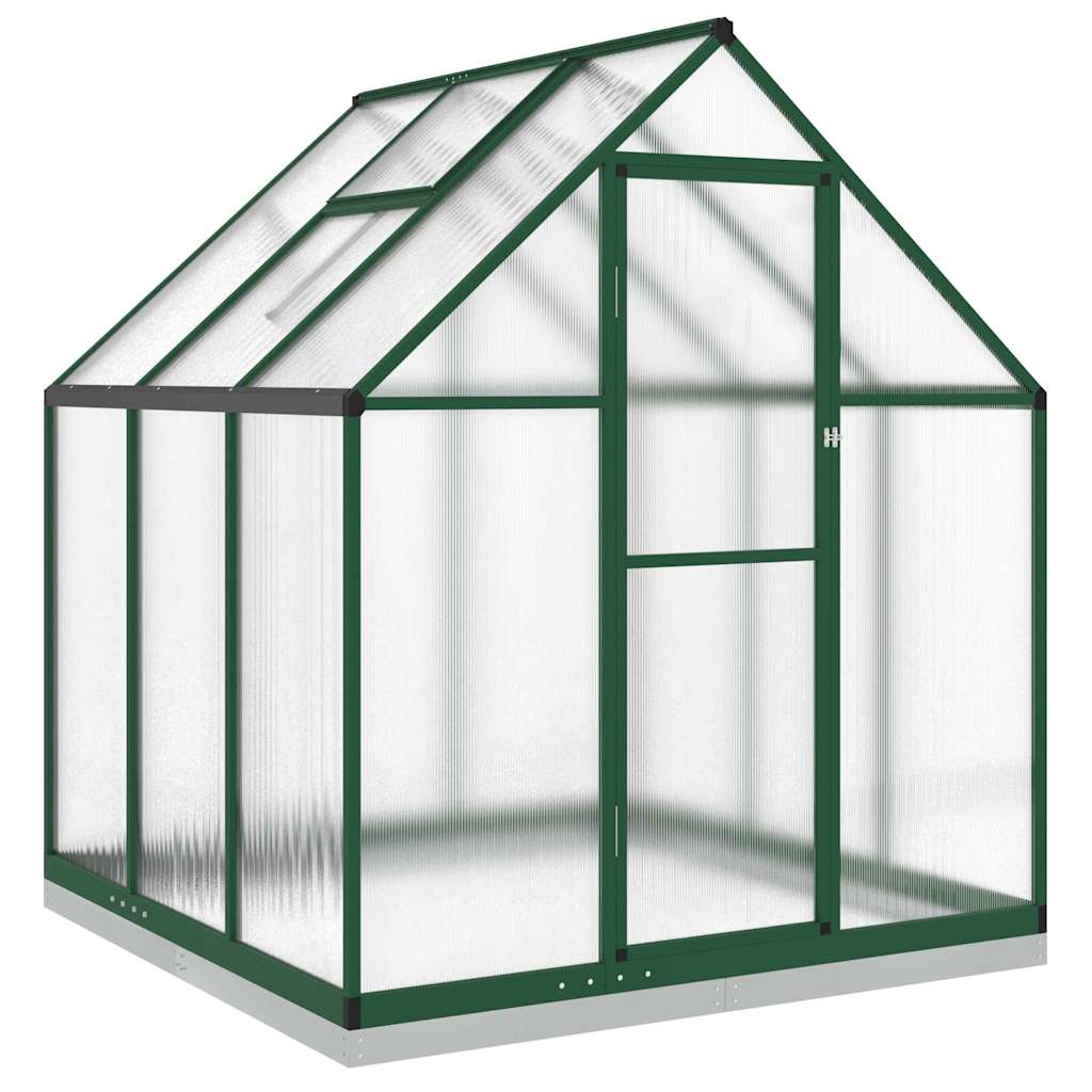 VidaXL Serre de jardin avec cadre de base 169x169x202 cm aluminium vert