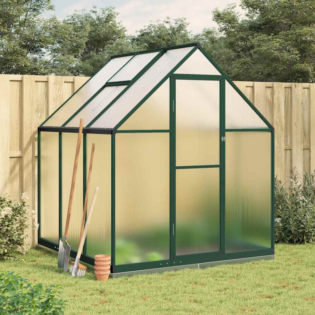 VidaXL Serre de jardin avec cadre de base 169x169x202 cm aluminium vert