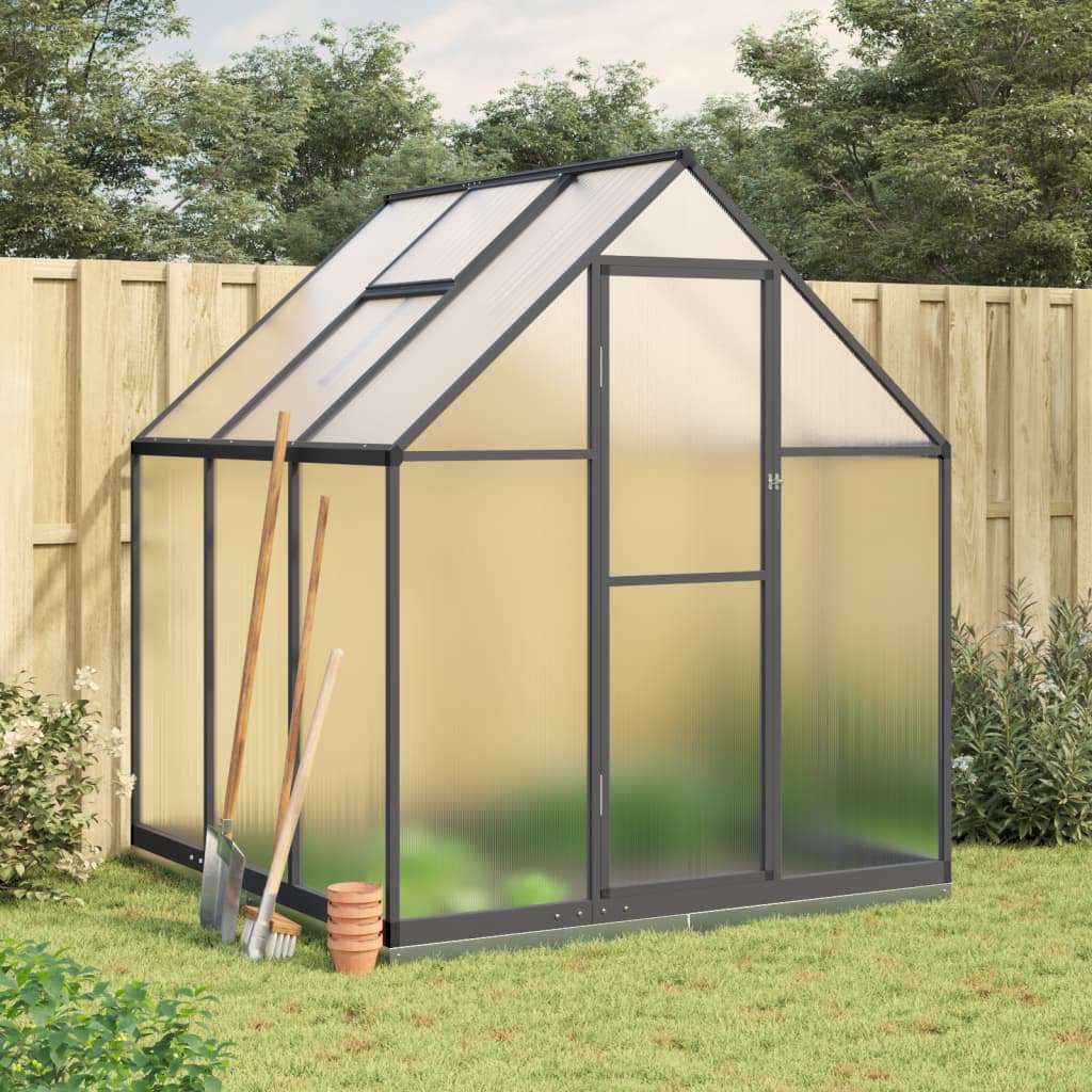 VidaXL Serre de jardin avec cadre de base 169x169x202 cm aluminium couleur anthracite