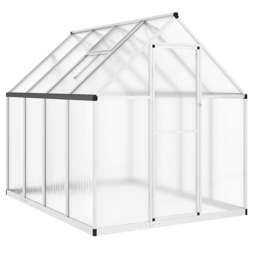 VidaXL Serre de jardin avec cadre de base 224x169x195 cm aluminium couleur argent