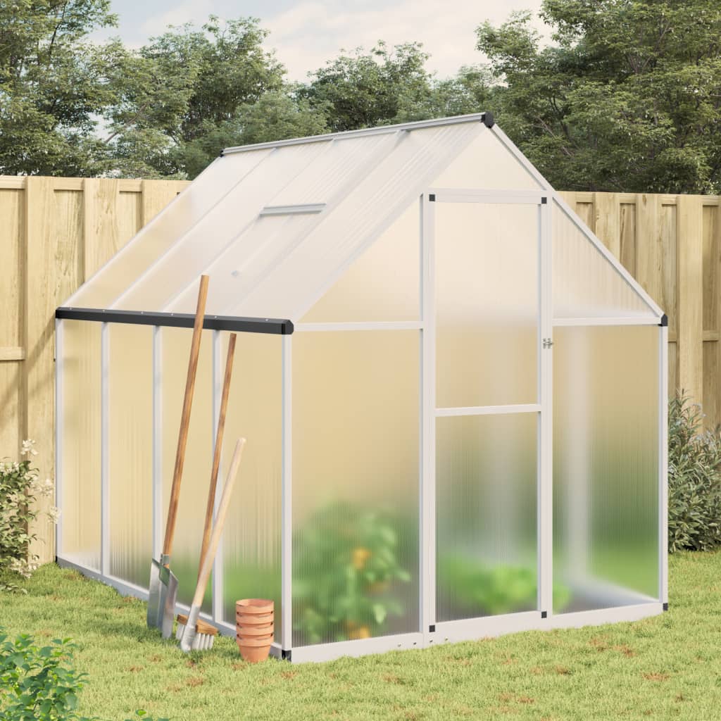 VidaXL Serre de jardin avec cadre de base 224x169x195 cm aluminium couleur argent