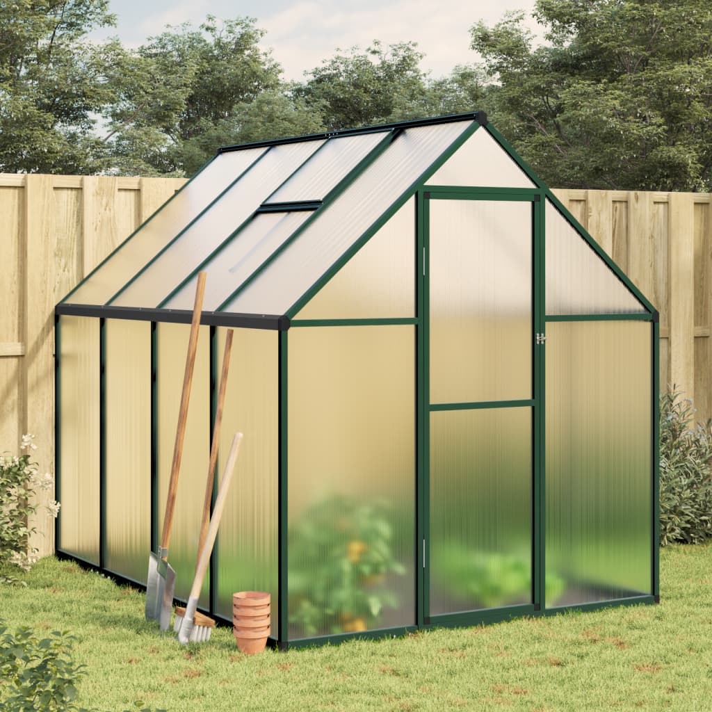 VidaXL Serre de jardin avec cadre de base 224x169x195 cm aluminium vert