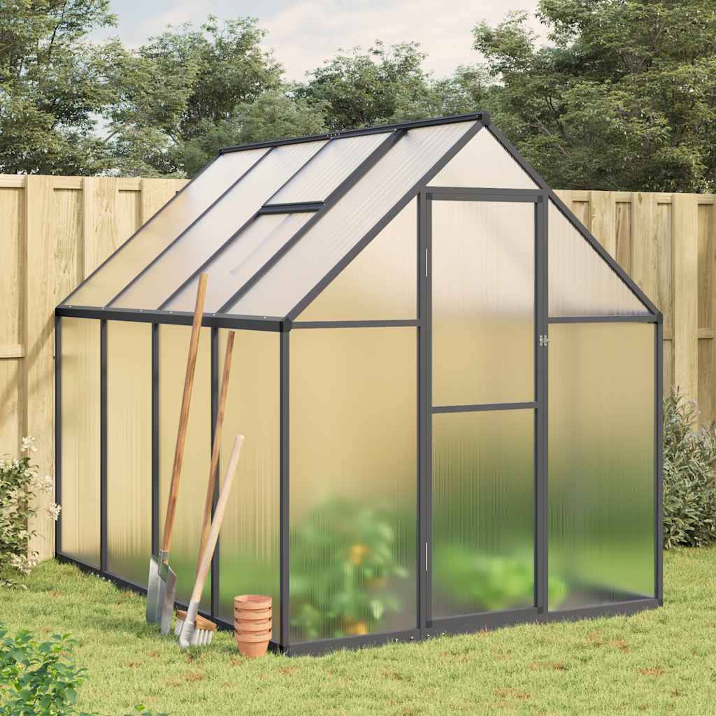 VidaXL Serre de jardin avec cadre de base 224x169x195 cm aluminium couleur anthracite