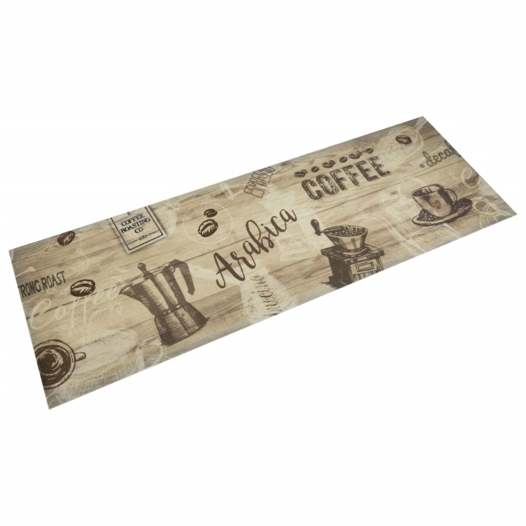 Vidaxx tapis de cuisine lavable imprimé café 60x180 cm velours marron