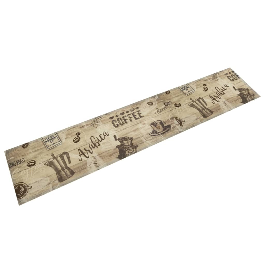 Vidaxx tapis de cuisine lavable imprimé café 60x300 cm velours marron