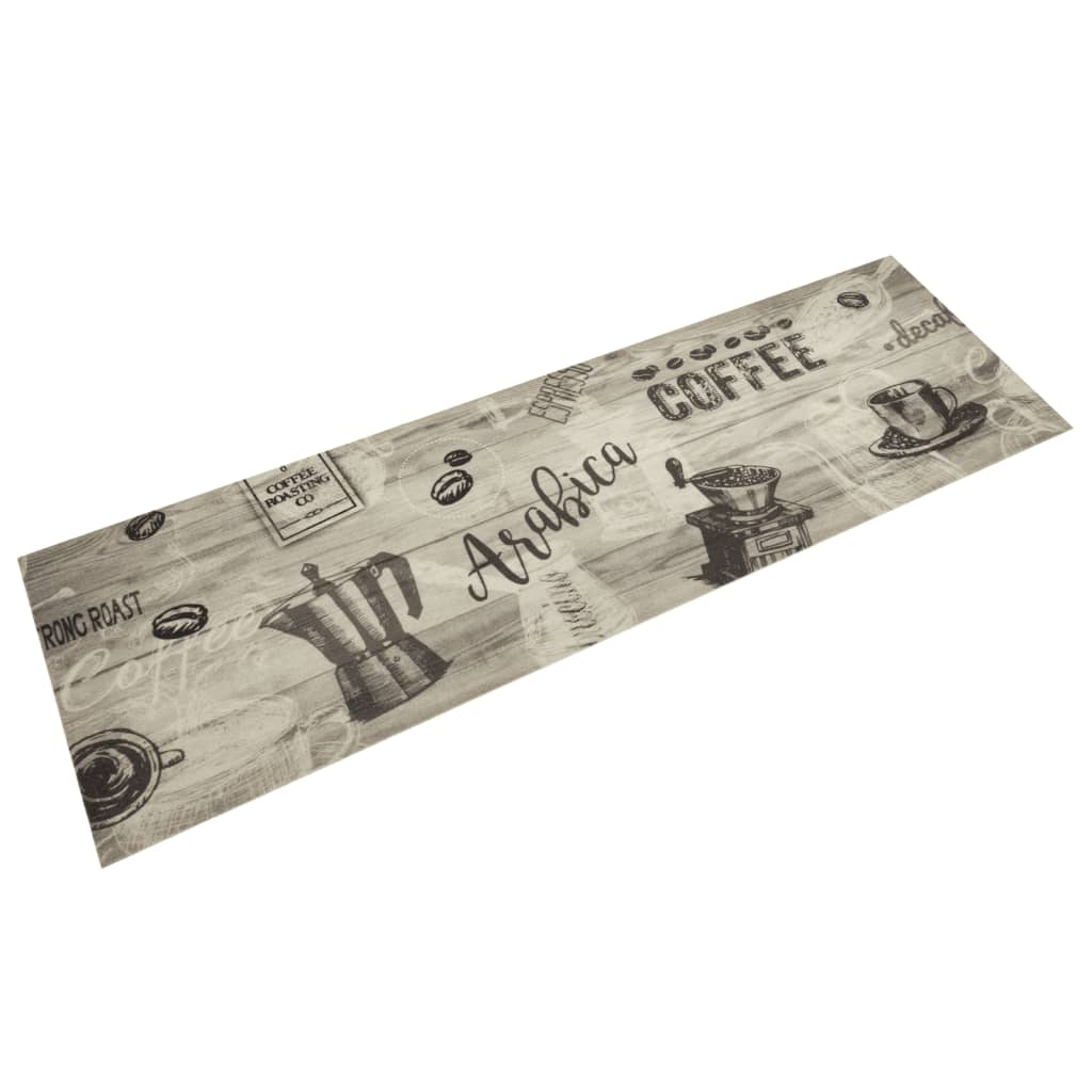 Vidaxx tapis de cuisine lavable imprimé café 45x150 cm velours gris