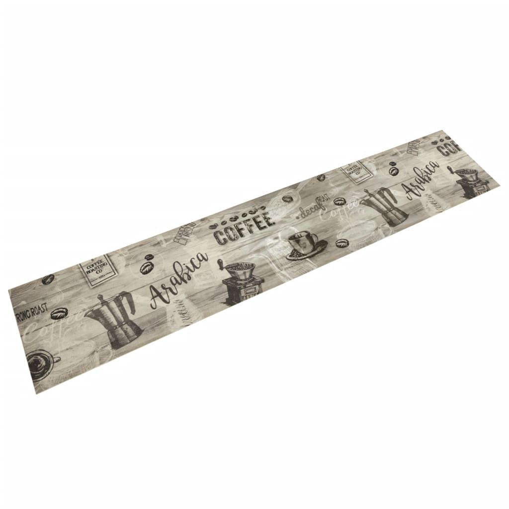 Vidaxx tapis de cuisine lavable imprimé café 60x300 cm velours gris