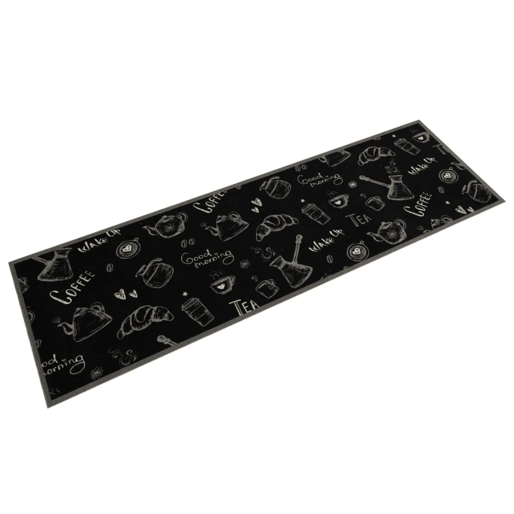 Vidaxx tapis de cuisine lavable imprimé du matin 45x150 cm velours noir