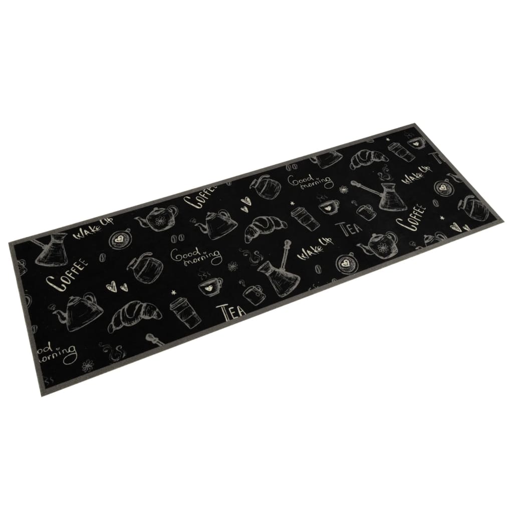 Vidaxx tapis de cuisine lavable imprimé du matin 60x180 cm velours noir