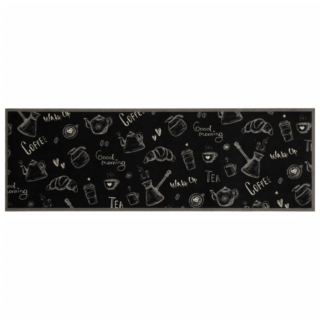 Vidaxx tapis de cuisine lavable imprimé du matin 60x180 cm velours noir