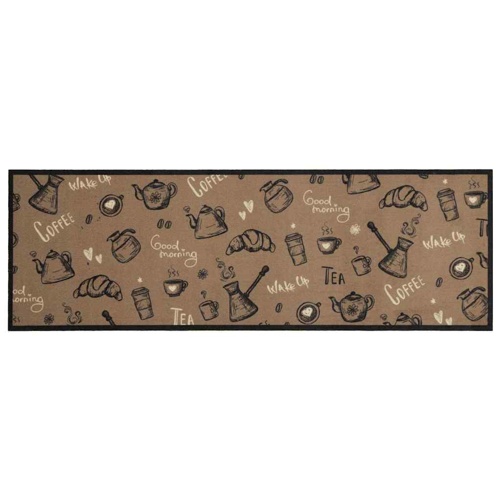 Vidaxx tapis de cuisine lavable imprimé du matin 60x180 cm velours marron