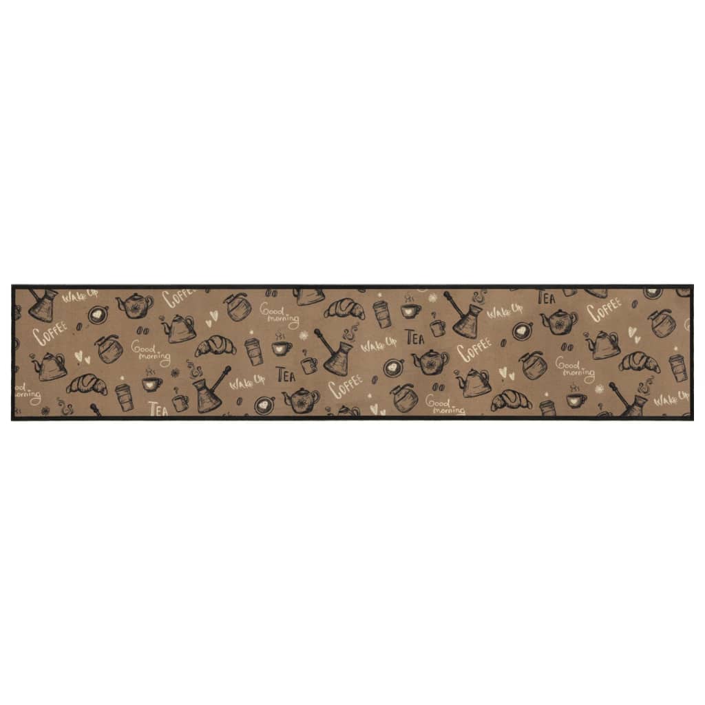 Vidaxx tapis de cuisine lavable imprimé du matin 60x300 cm velours marron