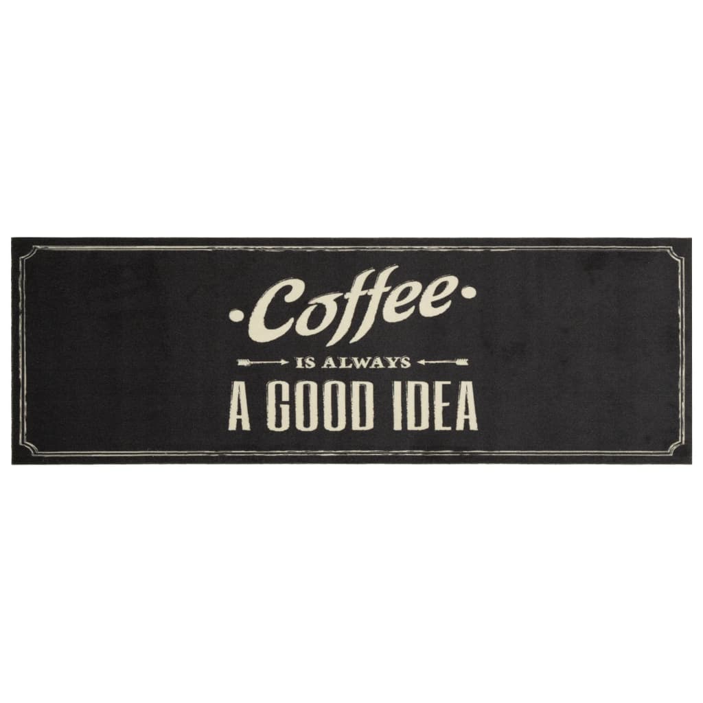 Vidaxx tapis de cuisine lavable texte café 60x180 cm velours