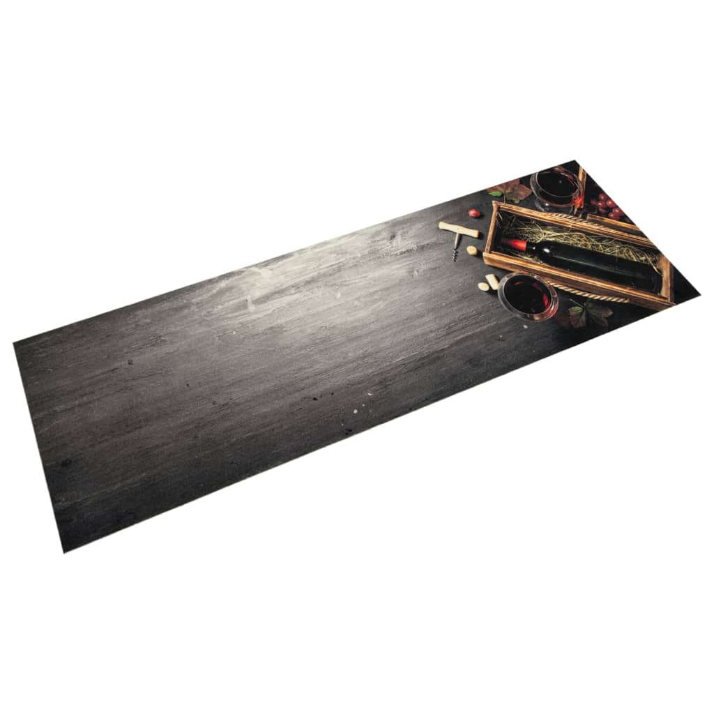 Vidaxx tapis de cuisine lavable imprimé bouteille de vin 45x150 cm velours