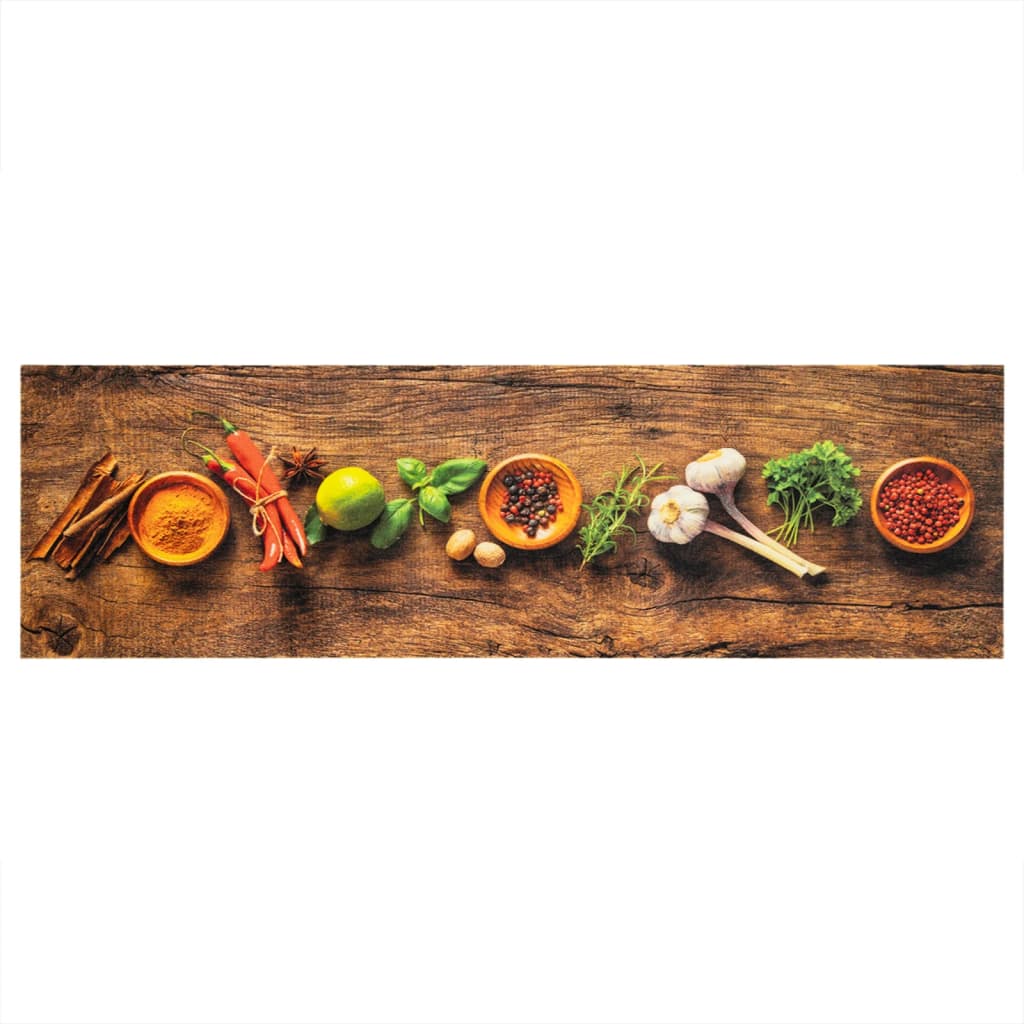 Vidaxx tapis de cuisine lavable imprimé à base de plantes 45x150 cm velours