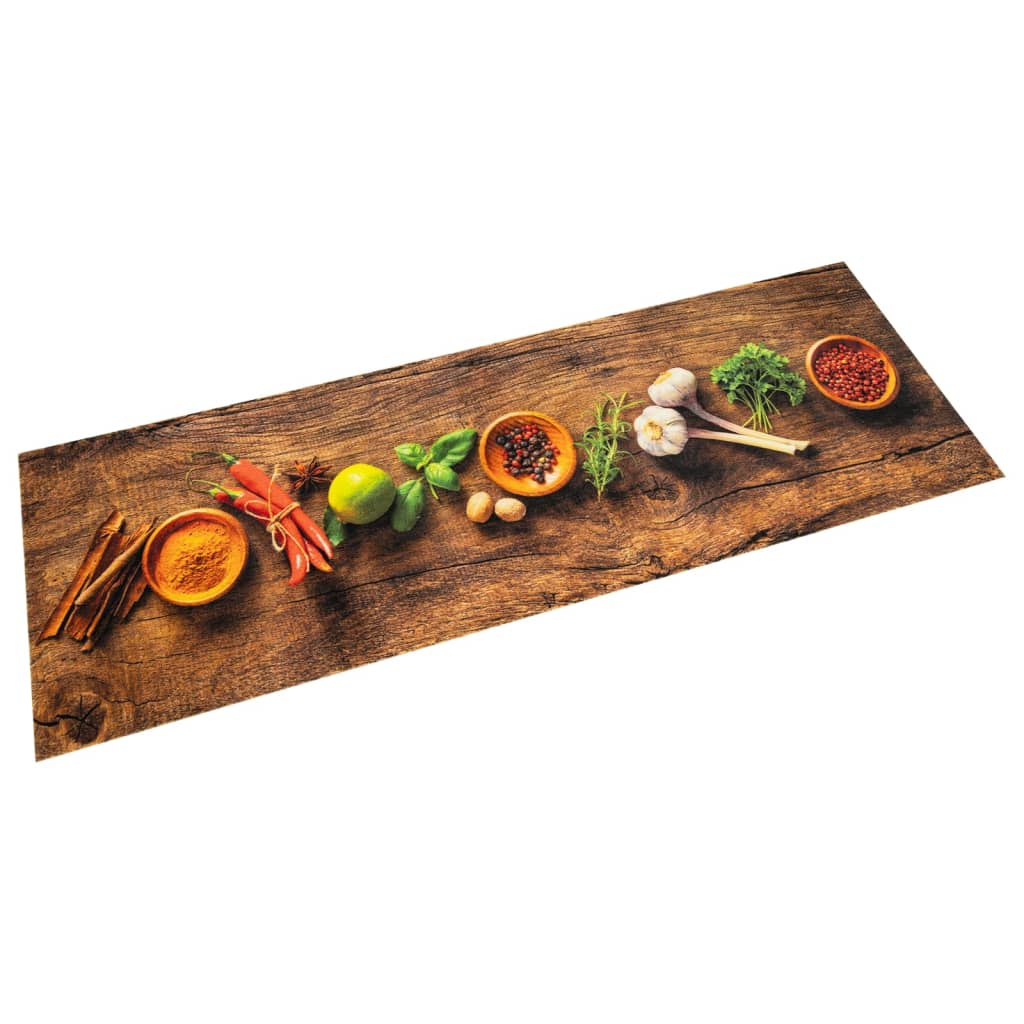 Vidaxx tapis de cuisine lavable imprimé à base de plantes 60x300 cm velours